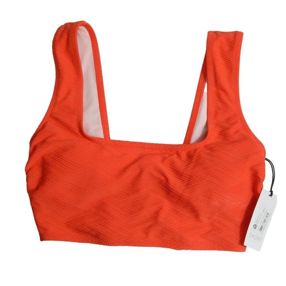 Bikini Top Size M Womens Shade And Shore Full Coverage Orange Thick Straps - Picture 1 of 10